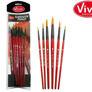 Viva Decor Synthetik-Pinsel-Set Serie 3000, 6 Stück, spitze Form Neu Im Sortiment
