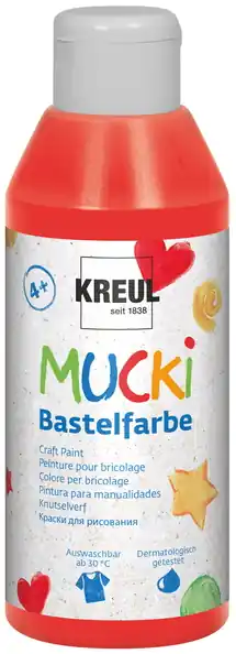 Zertifiziert Mucki Bastelfarbe, 250 ml, Rot