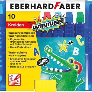 Winner Wachsmalkreiden wasservermalbar, Box 10 Kreiden Super-Preis