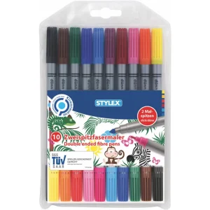 Zweispitz-Fasermalstifte, 10er Etui Kostenloser Rückversand