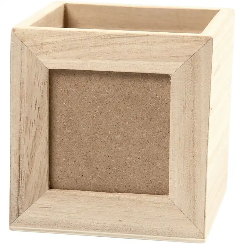 Ab Werk Stifthalter aus Holz, 10x10x10 cm