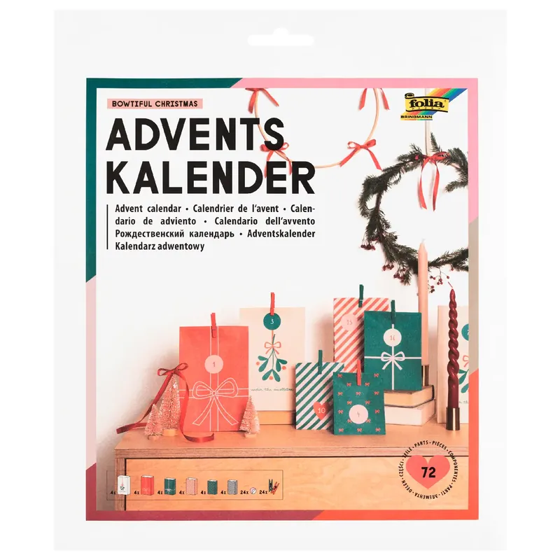 Zertifiziert Adventskalender „Bowtiful Christmas“ – Elegantes 72-teiliges Bastelset zum Selbstbefüllen