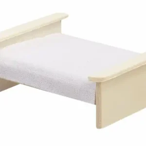 Aktuell Miniatur Bett, Holz, 9 x 7 x 3,5 cm, natur