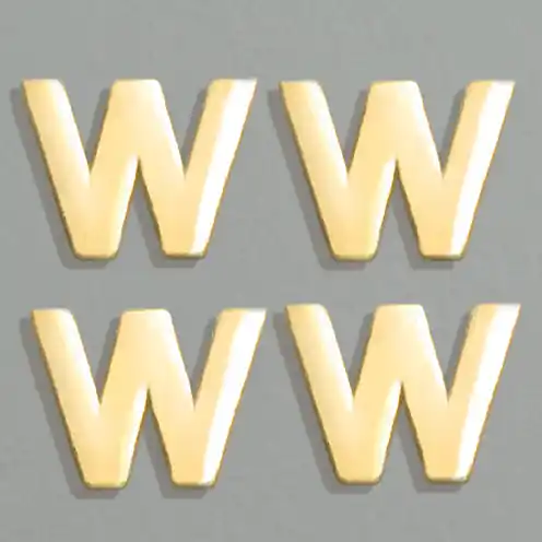 Wachsbuchstaben, 8 mm, 4 Stück, gold, W Sonderaktion