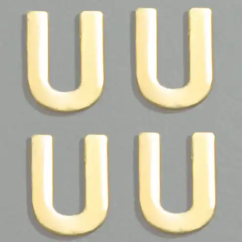 Zertifiziert Wachsbuchstaben, 8 mm, 4 Stück, gold, U