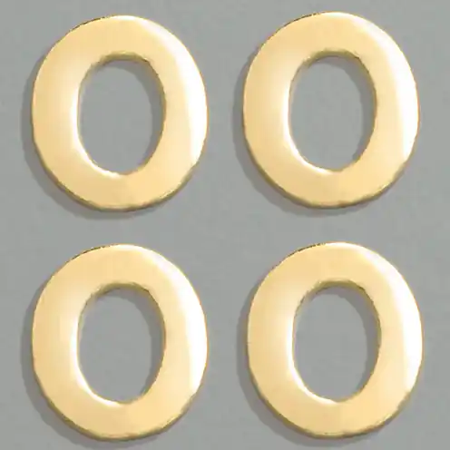 Wachsbuchstaben, 8 mm, 4 Stück, gold, O Ausverkauf