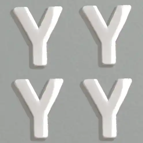 Wachsbuchstaben, 8 mm, 4 Stück, silber, Y Heißes Angebot