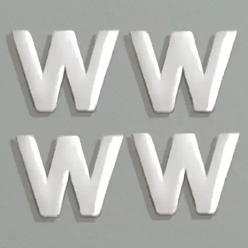 Wachsbuchstaben, 8 mm, 4 Stück, silber, W Markenware