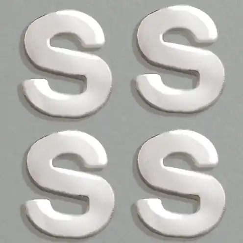 Wachsbuchstaben, 8 mm, 4 Stück, silber, S Geprüft