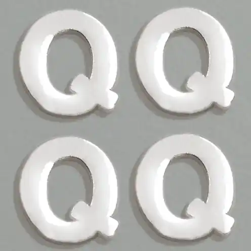 Wachsbuchstaben, 8 mm, 4 Stück, silber, Q Abverkauf