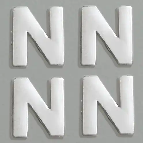 Wachsbuchstaben, 8 mm, 4 Stück, silber, N Super-Preis