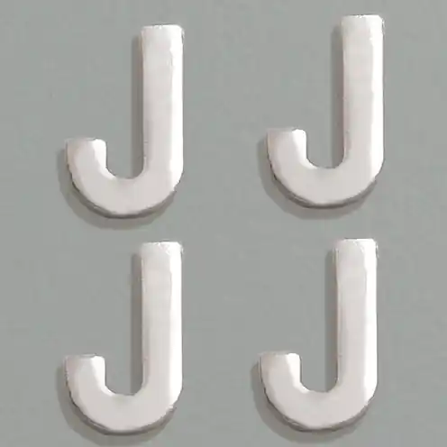 Wachsbuchstaben, 8 mm, 4 Stück, silber, J Neu Im Sortiment