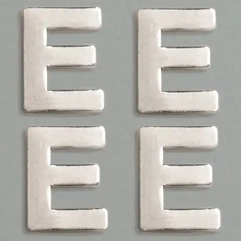 Wachsbuchstaben, 8 mm, 4 Stück, silber, E Heißes Angebot