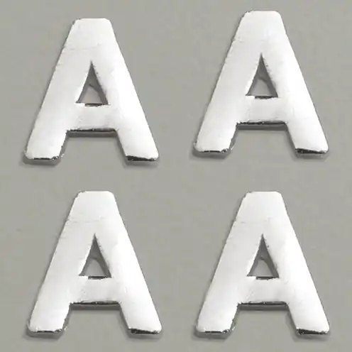 Wachsbuchstaben, 8 mm, 4 Stück, silber, A Expressversand
