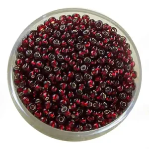 Ausverkauf Rocailles, silbereinzug, 2,6mm, 17g Dose, dkl.rot