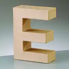Ab Werk Buchstabe E, 10 x 3 cm, aus Pappmaché