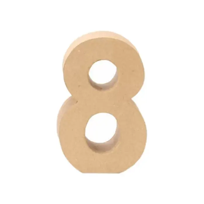 Zahl 8, 17,5 x 5,5 cm, aus Pappmachè Heute Kaufen