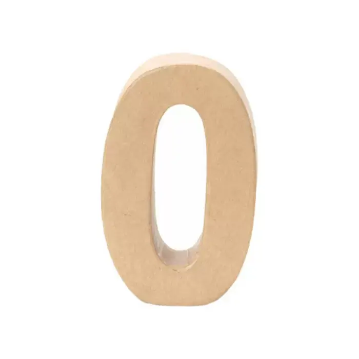 Zahl 0, 17,5 x 5,5 cm, aus Pappmachè Mega-Angebot