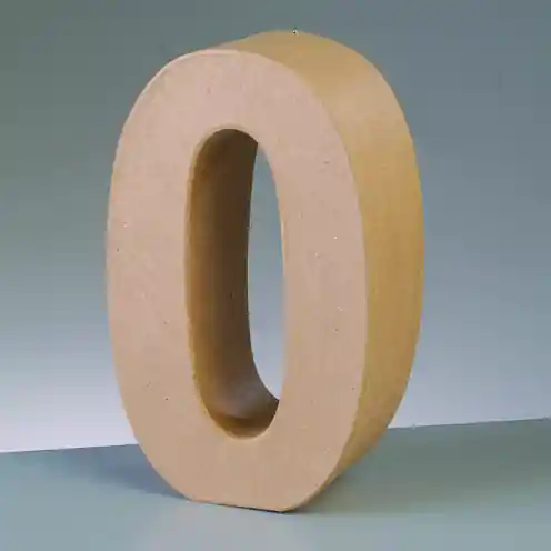 Abverkauf Zahl 0, 10 x 3 cm, aus Pappmaché