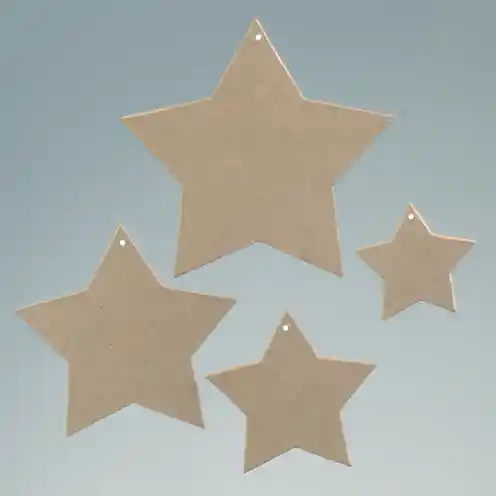 2D-Element Stern, aus Pappmaché, 7-16 cm, 4 Stk. Sofort Bestellen