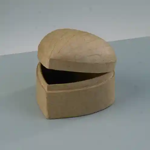 Zertifiziert Box Schatztruhe Herz, bombiert, aus Pappmaché, 8 x 8 x 6,5 cm