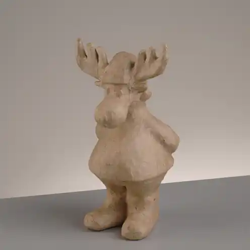 Weltweiter Versand Rentier stehend, aus Pappmachè, 10 x 8 x 19 cm