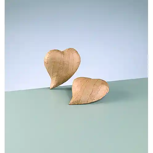 Weltweiter Versand 3D-Element Herz geschwungen, aus Pappmachè, 9,5 x 7,5 x 2 cm