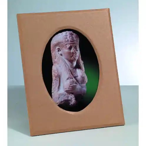 Ausverkauf Bilderrahmen, aus Pappmachè, ovaler Ausschnitt, 25,5 x 20,5 cm