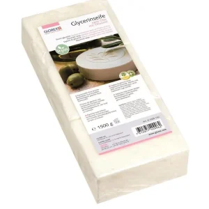 Ausverkauf Glycerinseife, mit Olivenöl, Öko opak, weiß, 1500 g