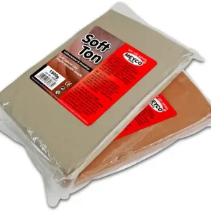Ausverkauf Soft Ton, lufttrocknend oder brennbar, 1500 g, weiß/natur