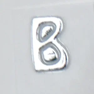 Wachsbuchstaben, 8 mm, 3 Stück, silber, B Echt