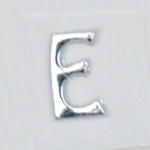 Zertifiziert Wachsbuchstaben, 8 mm, 3 Stück, silber, E