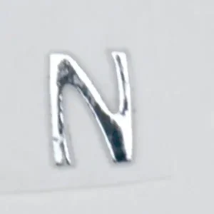 Zertifiziert Wachsbuchstaben, 8 mm, 3 Stück, silber, N