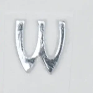 Wachsbuchstaben, 8 mm, 3 Stück, silber, W Preisreduziert