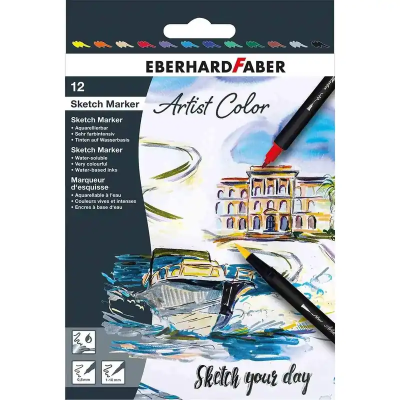 Artist Color Sketch Marker Set, 12 Farben Begrenztes Angebot