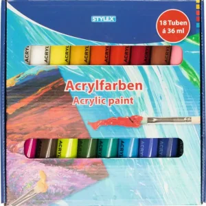 Ab Werk Acrylfarben-Set mit 18 x 36 ml Tuben