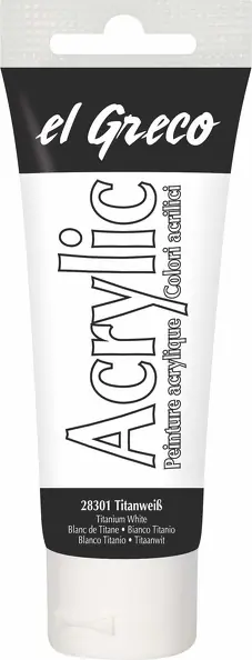 Acrylfarbe el Greco Acrylic, 75 ml - Titanweiß Geprüft