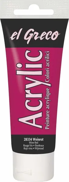 Acrylfarbe el Greco Acrylic, 75 ml - Weinrot Neue Ware