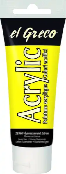 Acrylfarbe el Greco Acrylic, 75 ml - Fluoreszierend Zitron Markenware