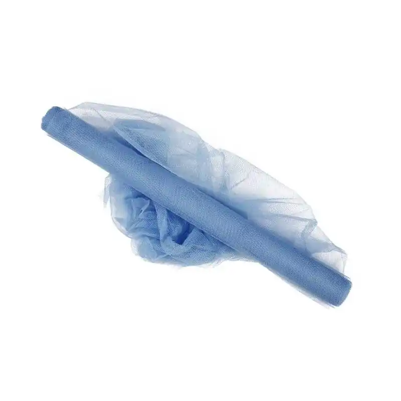 Weltweiter Versand Tüll, 5 m Rolle, 50 cm, hellblau