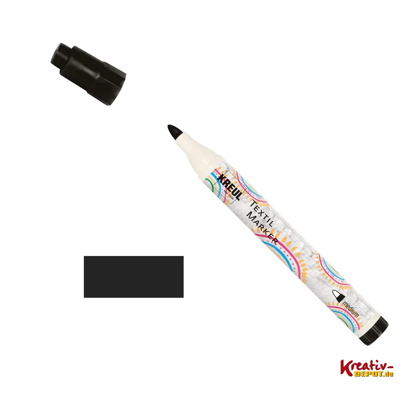 Zertifiziert KREUL Textil Marker medium, Schwarz