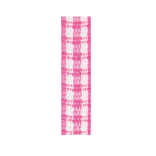 Versand Am Gleichen Tag Karoband mit Webkante, 6mm, 50 mtr. - pink