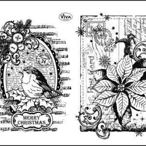 Viva Decor Silikonstempel, Rotkehlchen & Weihnachtsstern Garantierte Lieferung