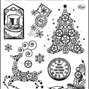 Ausverkauf Viva Decor Silikonstempel, Steampunk Tannenbaum