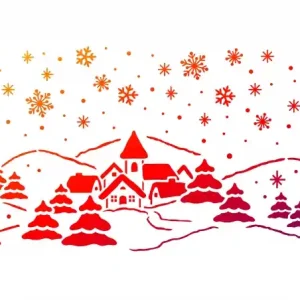 Viva Decor Universal-Schablone, DIN A3, Winterdorf Exklusiv