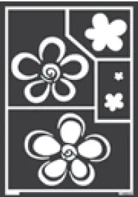 Window Style Designschablone Blumen, DIN A5 Schneller Versand