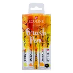 Aquarellstifte Ecoline Brush Pen Yellow | 5er Set | 5er Set Expressversand