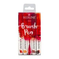Aquarellstifte Ecoline Brush Pen Red | 5er Set | 5er Set Preiswert