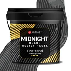 Bestpreis 3D schwarze Prägepaste ARTMIE Midnight | Feinsand unterschiedlicher Gewichte
