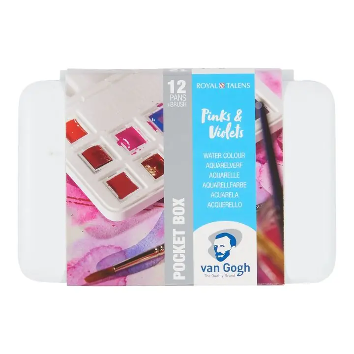 Van Gogh Aquarellfarben Set - Rosa und lila Farbtöne / 12 Stück Sonderangebot